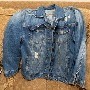 Distressed Blue Jean Jacket